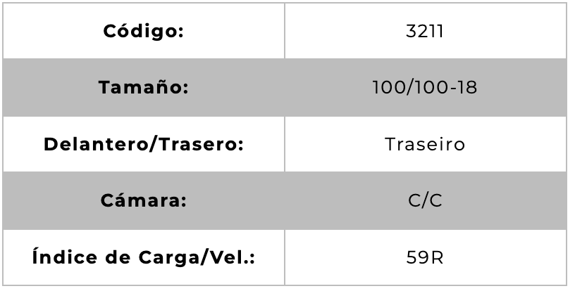 LLANTA MOTO 100/100-18 T TT TXC MARCA TECHNIC