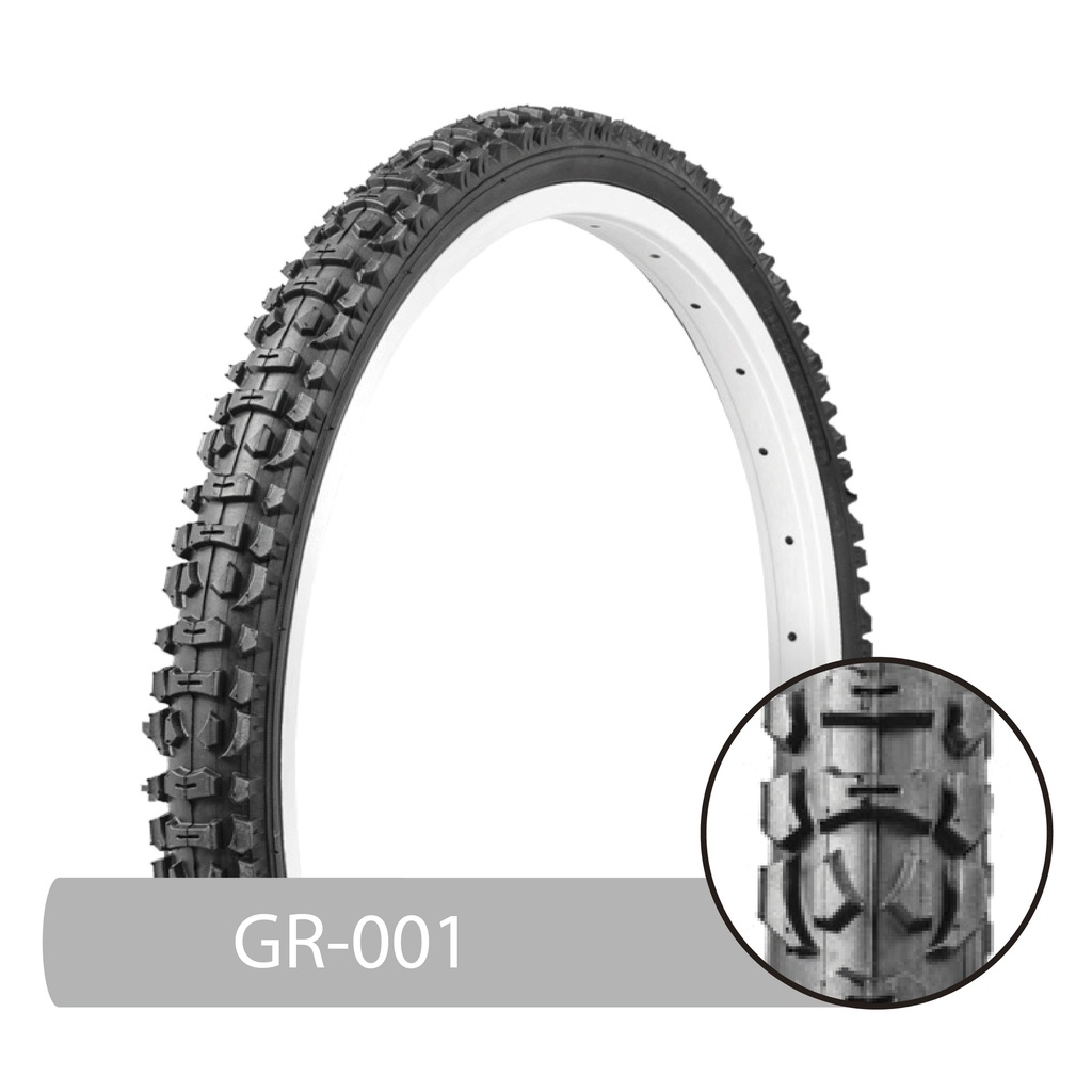 LLANTA BICICLETA+16 X 2.125+NEGRA+(57-305)+GR-001+MARCA+GRID+ATOM